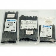 Cable ties kit  black 3 pcs black 200x2,5 mm 100x2,5 mm 3,6x150 mm